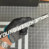 YOUNG WEALTH OPTIONS 3D Emblem – Multicolor Acrylic Car Exterior Badge (1PC)