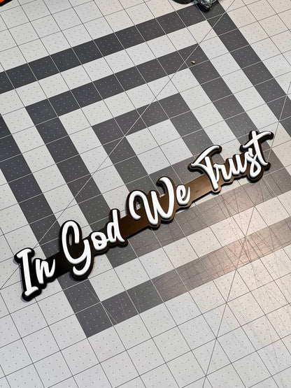 IN GOD WE TRUST Multicolor Badges Emblem Car/Truck, BADGES Emblem (1PC)