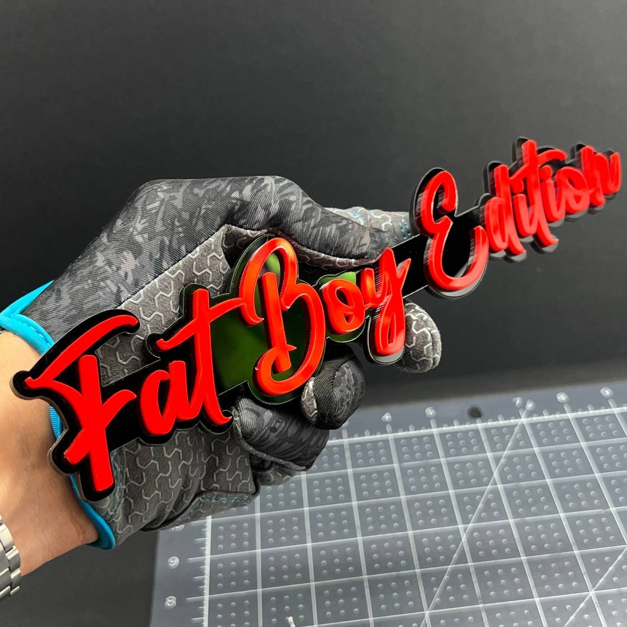 1PC FAT BOY Edition Emblem – 3D Multicolor Acrylic Car Badge Decal