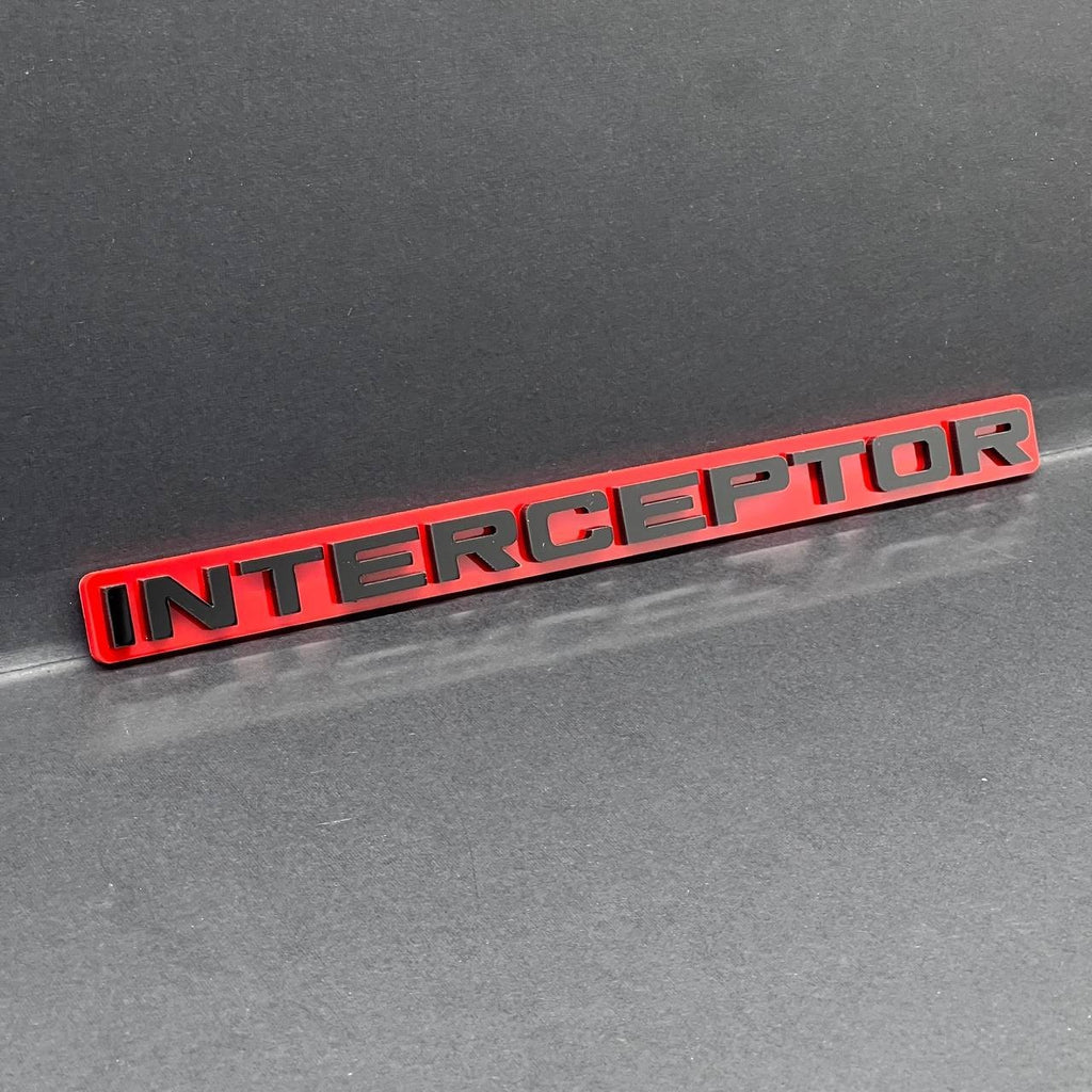 1pc INTERCEPTOR 3D Emblem Badge – Acrylic Car, SUV & Truck Fender/Tailgate Decal