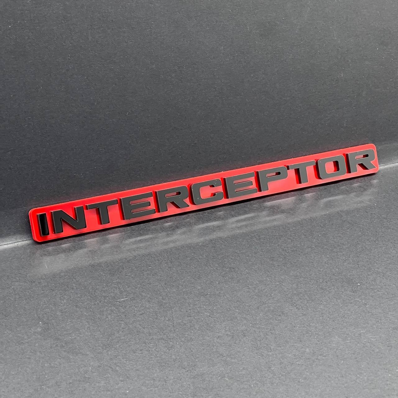 1pc INTERCEPTOR 3D Emblem Badge – Acrylic Car, SUV & Truck Fender/Tailgate Decal