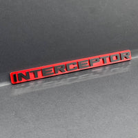 1pc INTERCEPTOR 3D Emblem Badge – Acrylic Car, SUV & Truck Fender/Tailgate Decal