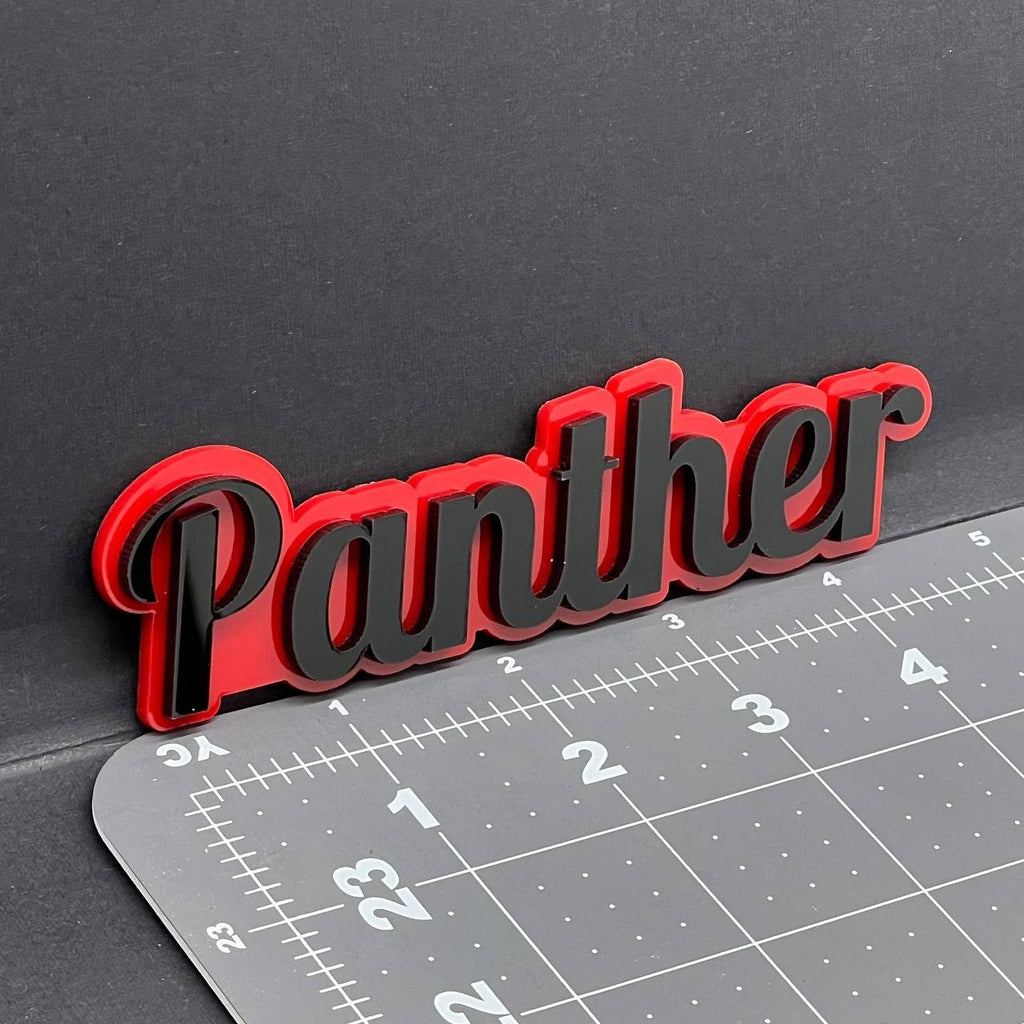 1PC PANTHER Emblem – 3D Acrylic Tailgate Badge Decal for Car, Truck, SUV