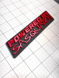 POWERED BY SASQUATCH EMBLEM BADGE QTY 1 FUNNY 3D ACRYLIC STICKER DECAL