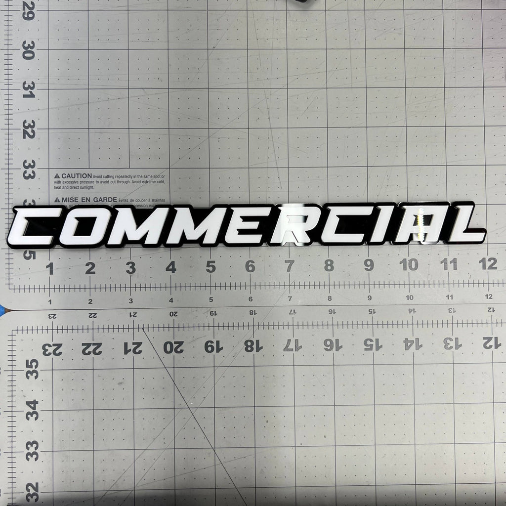 1PC COMMERCIAL Emblem – Durable 3D Multicolor Acrylic Car & Truck Badge