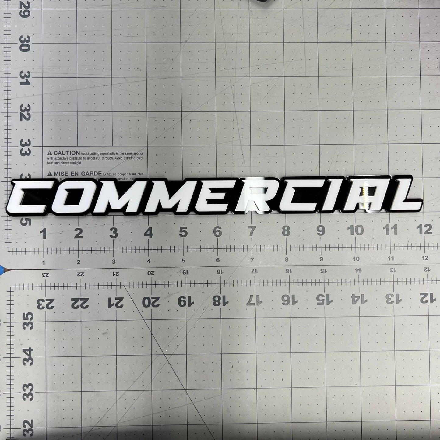 1PC COMMERCIAL Emblem – Durable 3D Multicolor Acrylic Car & Truck Badge
