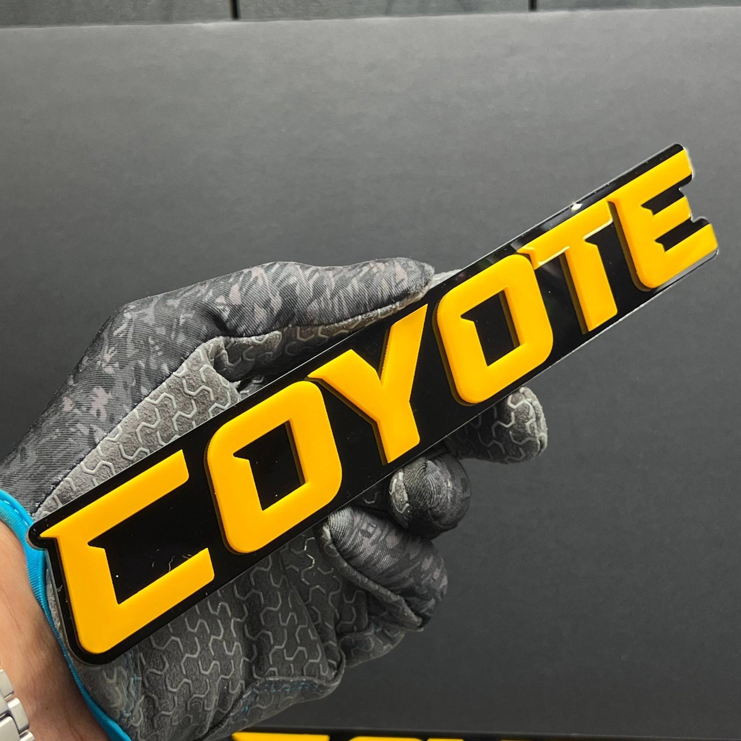 1pc COYOTE 3D Emblem – Black Aggressive Racing Fender Badge for Car & Truck