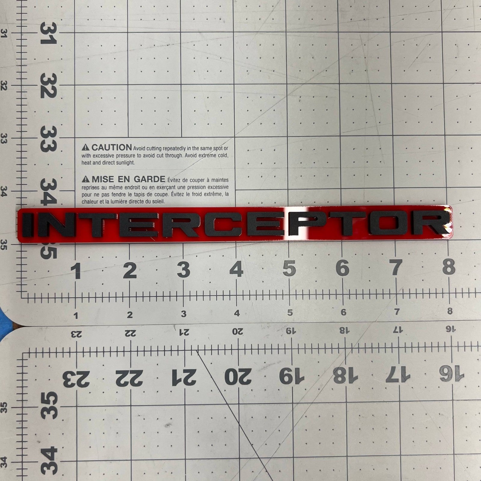 1pcs INTERCEPTOR Multicolor Acrylic Emblem – Custom Fender & Trunk Vehicle Badge