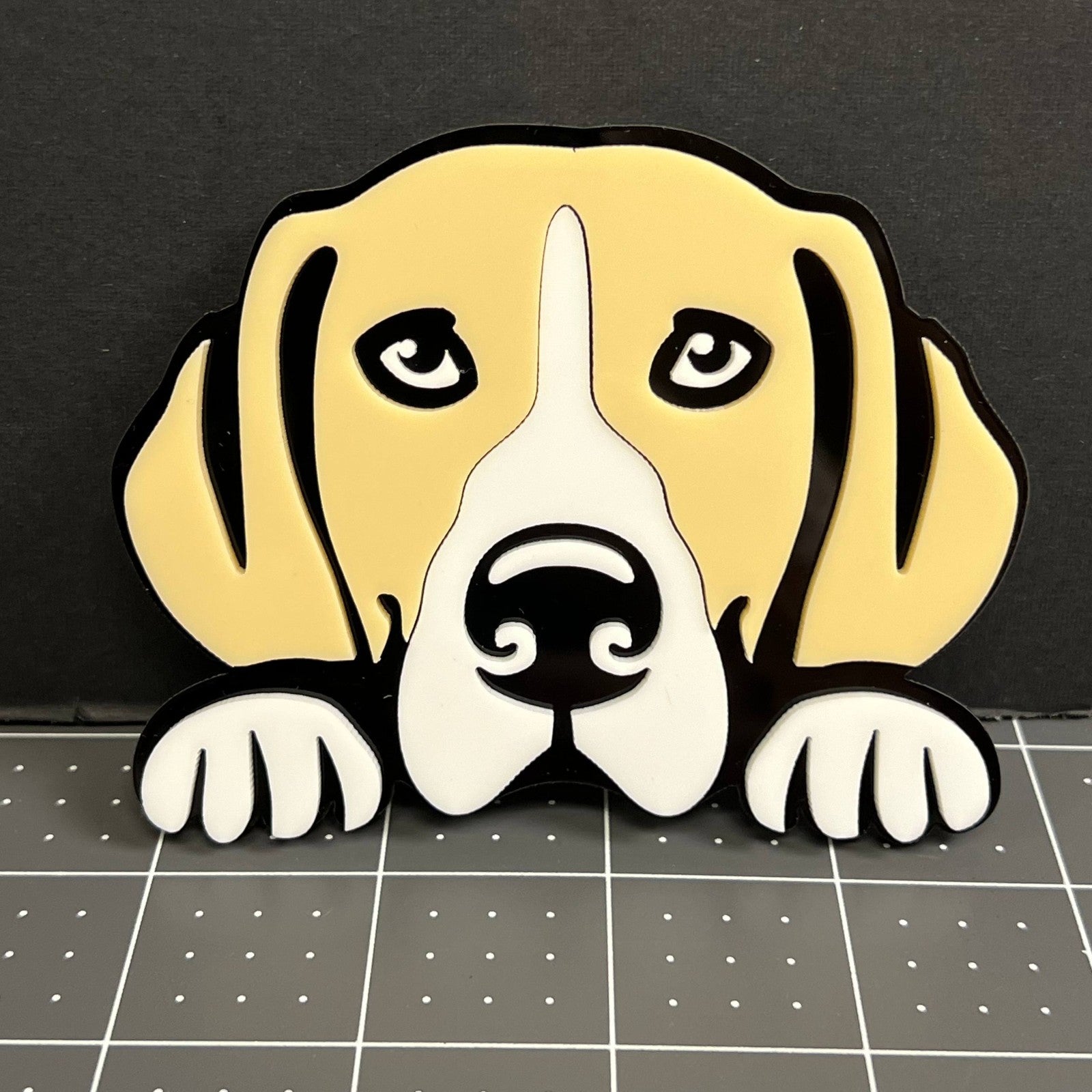 1PC BEAGLE Emblem – Custom 3D Multicolor Acrylic Dog Car Exterior Badge