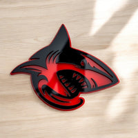 2PCS Shark Emblem Badges Car Truck Fender Angry Aggressive Racing Style Decal