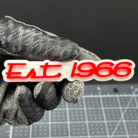 1PC EST 1966 Emblem – 3D Acrylic Tailgate Badge Decal for Car, Truck, SUV