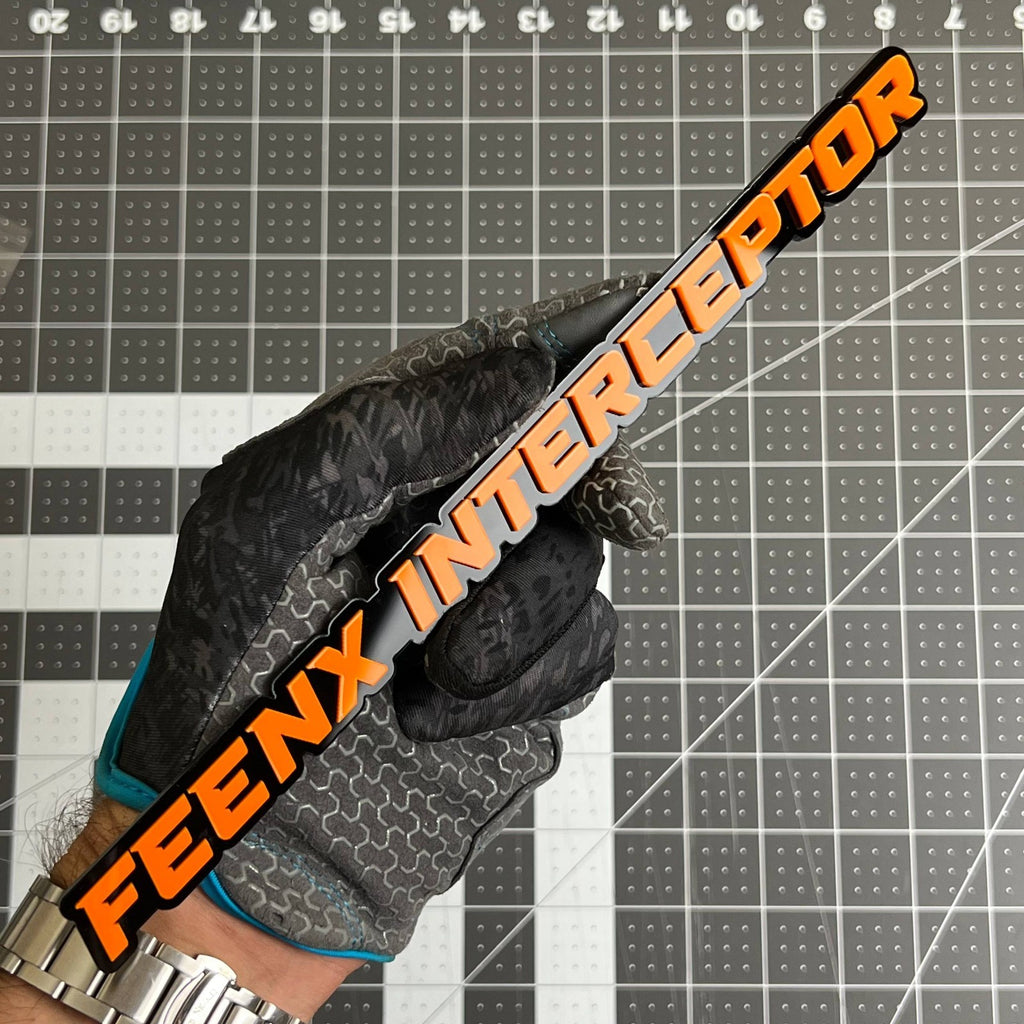 1PCS FEENX INTERCEPTOR Emblem – Durable 3D Multicolor Acrylic Car Exterior Badge
