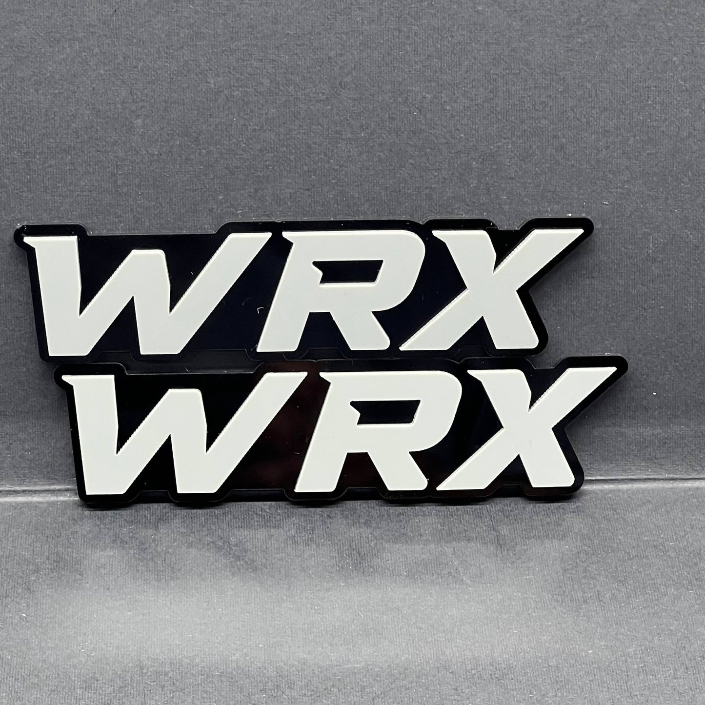 2PCS WRX Emblems – Custom 3D Acrylic Multicolor Fender & Trunk Badges