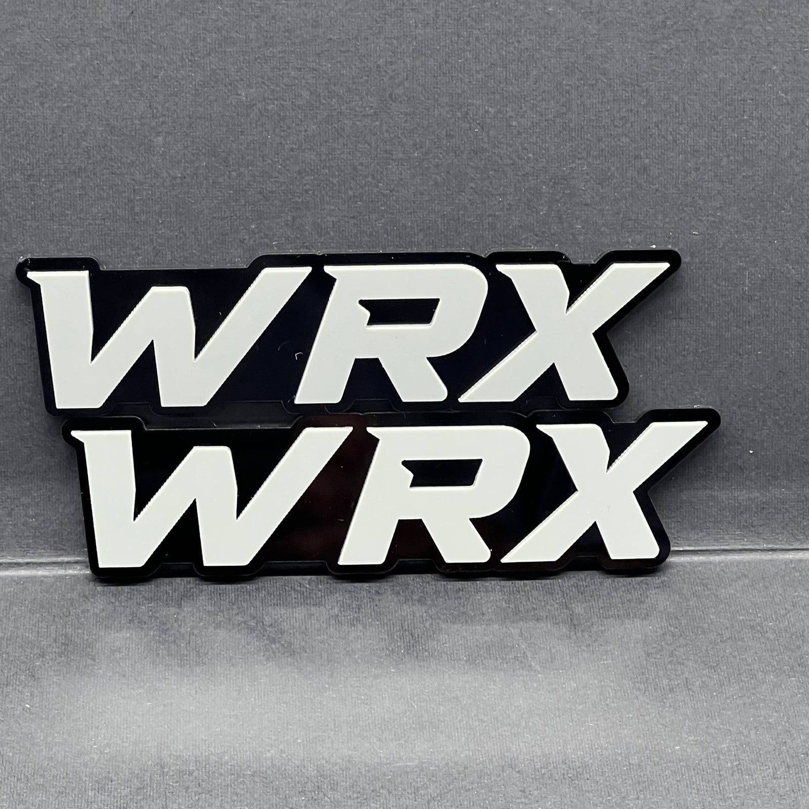 2PCS WRX Emblems – Custom 3D Acrylic Multicolor Fender & Trunk Badges