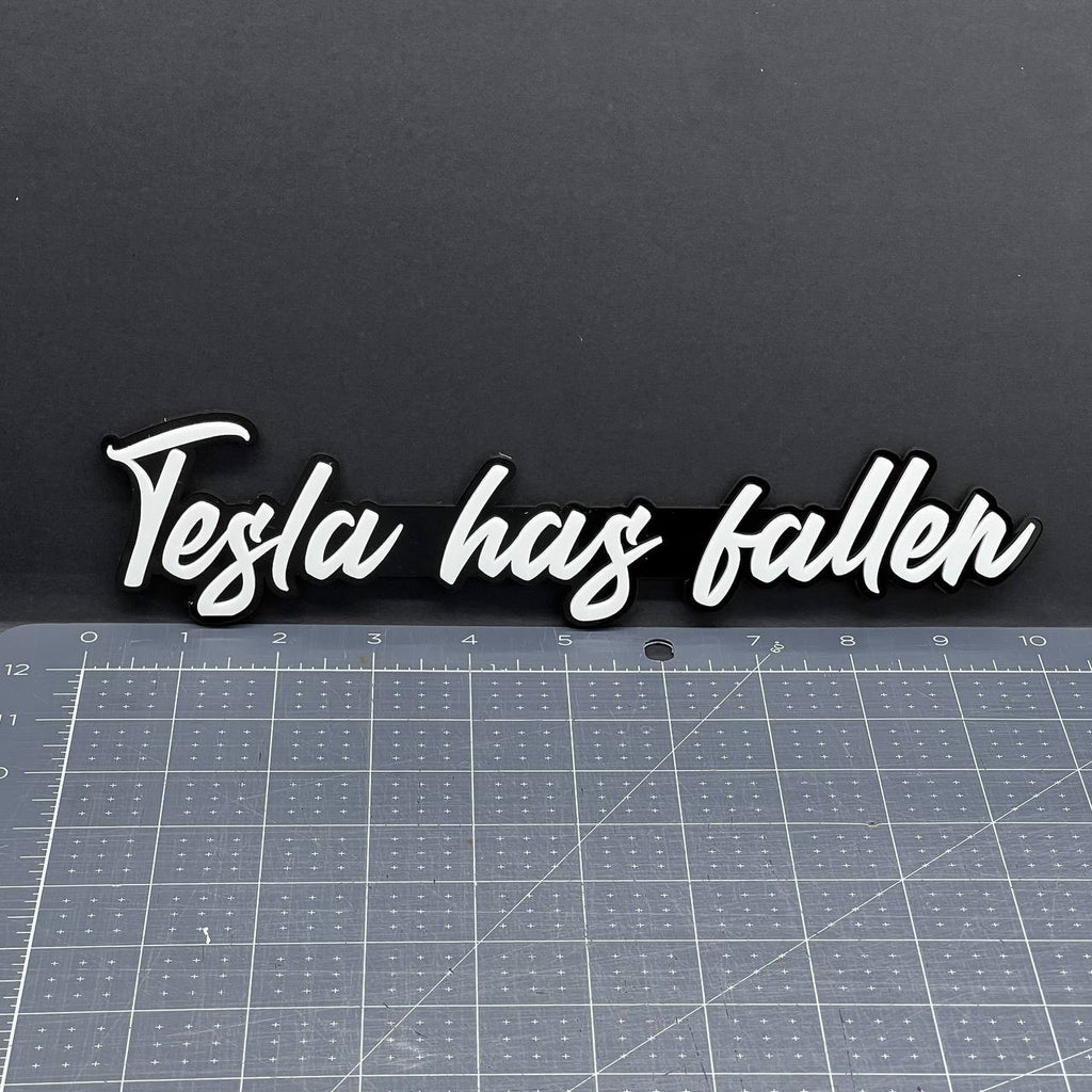 1x Tesla Has Fallen Badge Multicolor 3D Acrylic Emblem for Car Fender & Tailgate