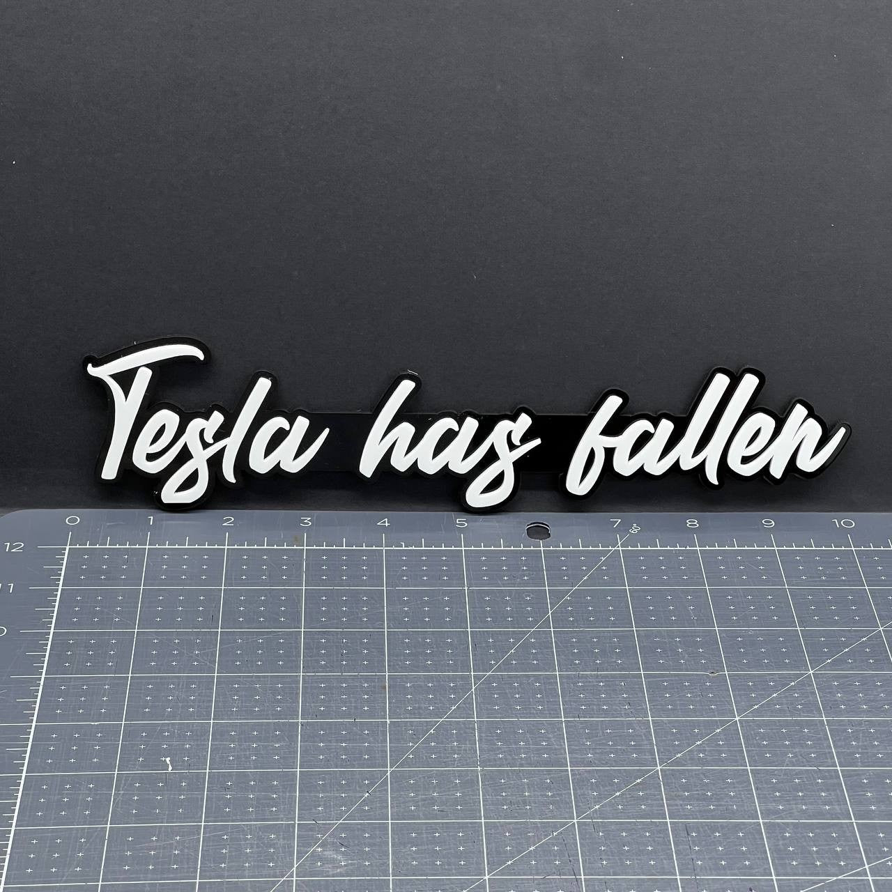 1x Tesla Has Fallen Badge Multicolor 3D Acrylic Emblem for Car Fender & Tailgate