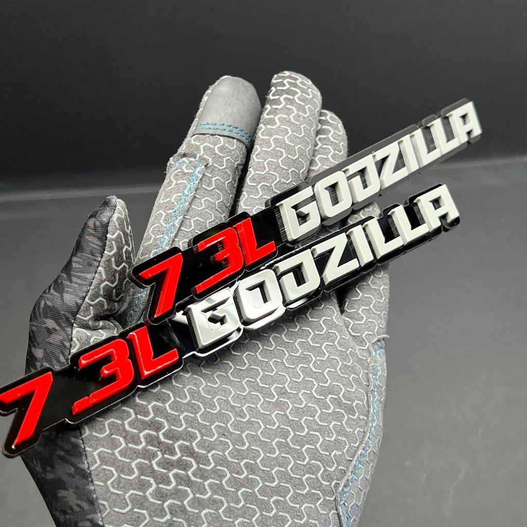 2PCS 7.3L GODZILLA 3D Emblems – Fender Badges for Ford Engine Truck & SUV