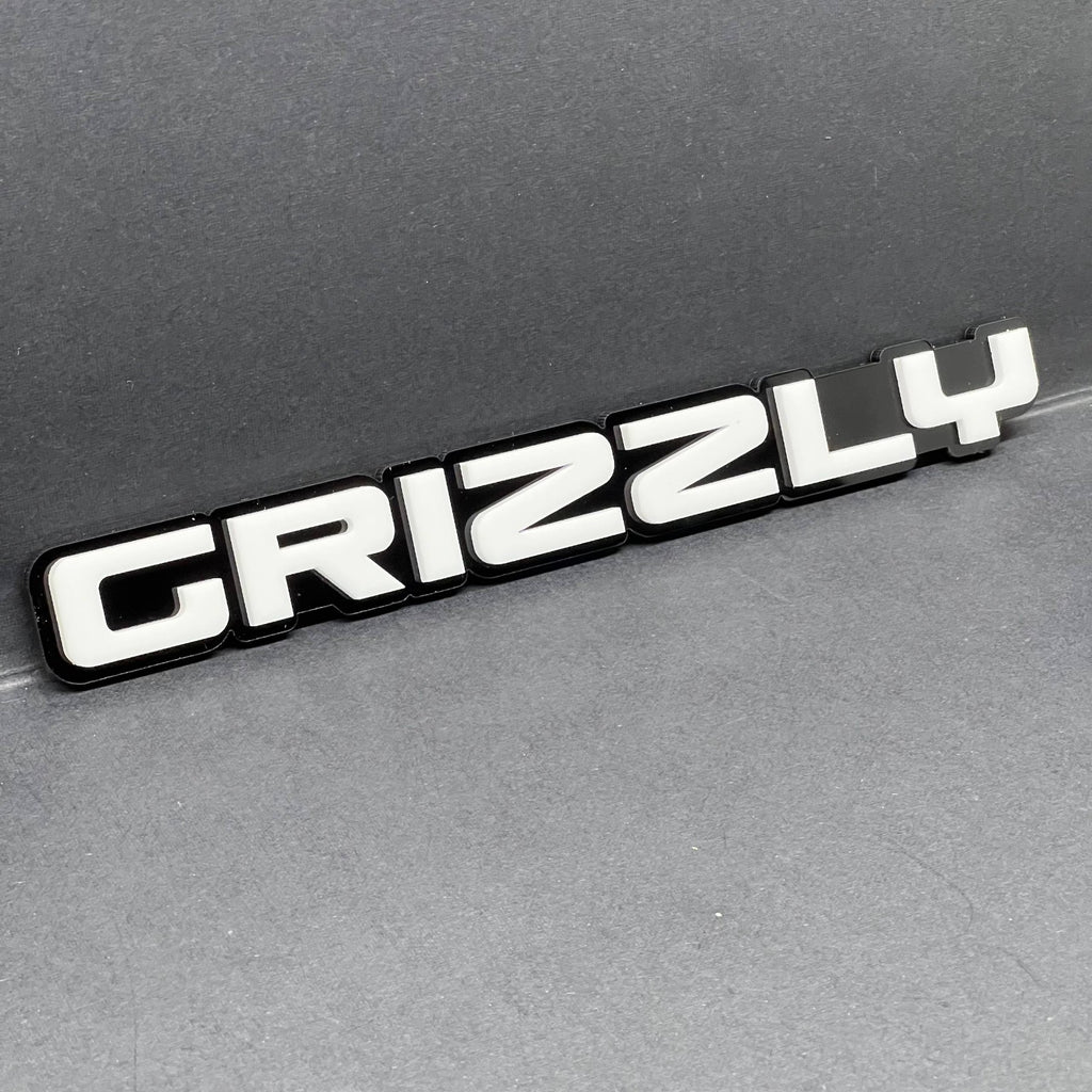 1pc GRIZZLY Multicolor 3D Acrylic Emblem – Aggressive Car & Truck Exterior Badge