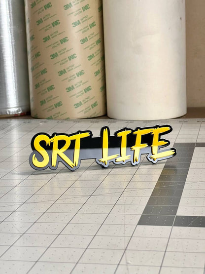 SRT LIFE Multicolor Emblems –  SRT Side Fender Badges (Set of 2) for SRT Emblem
