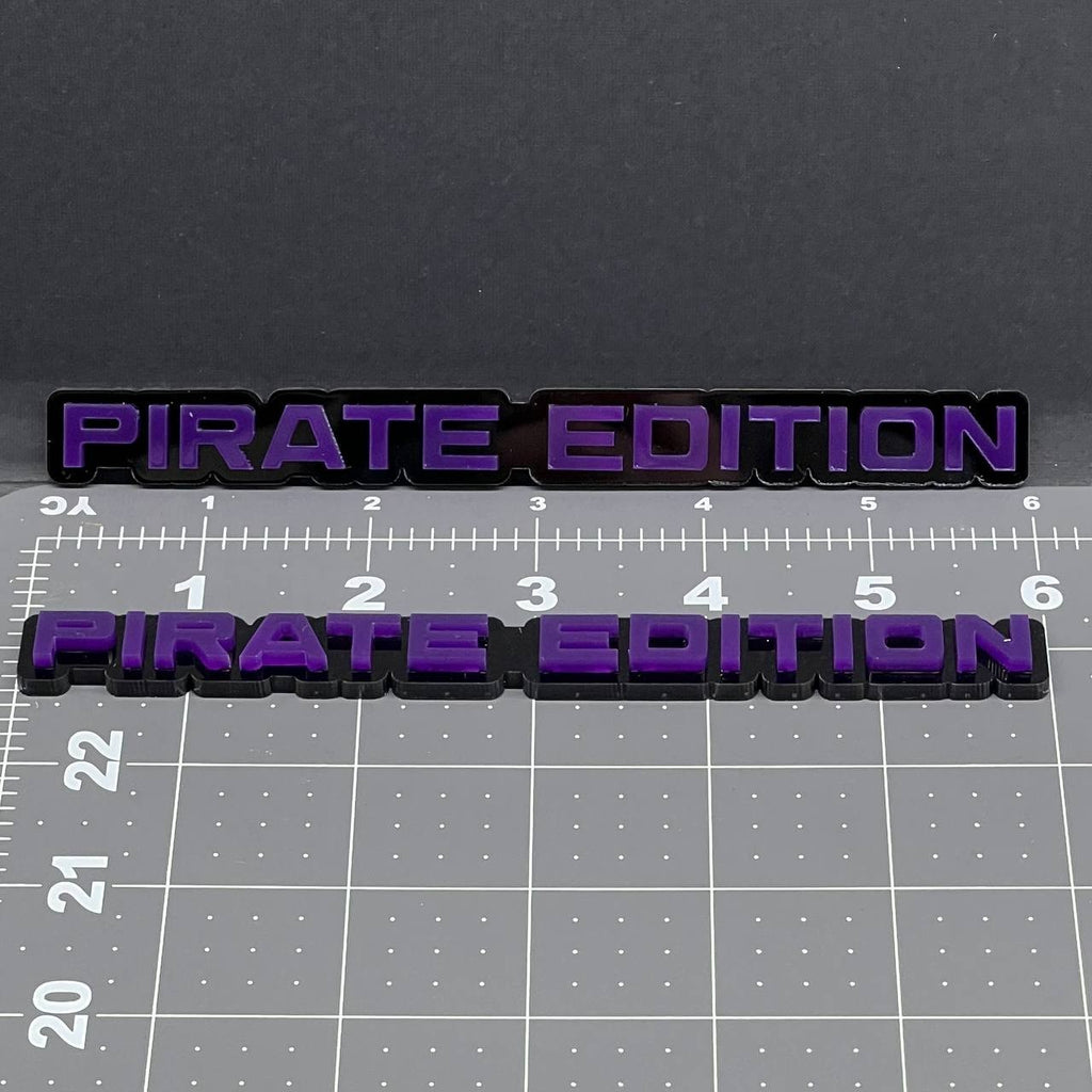 2PC PIRATE Edition Emblem – 3D Multicolor Acrylic Car Badge Decal