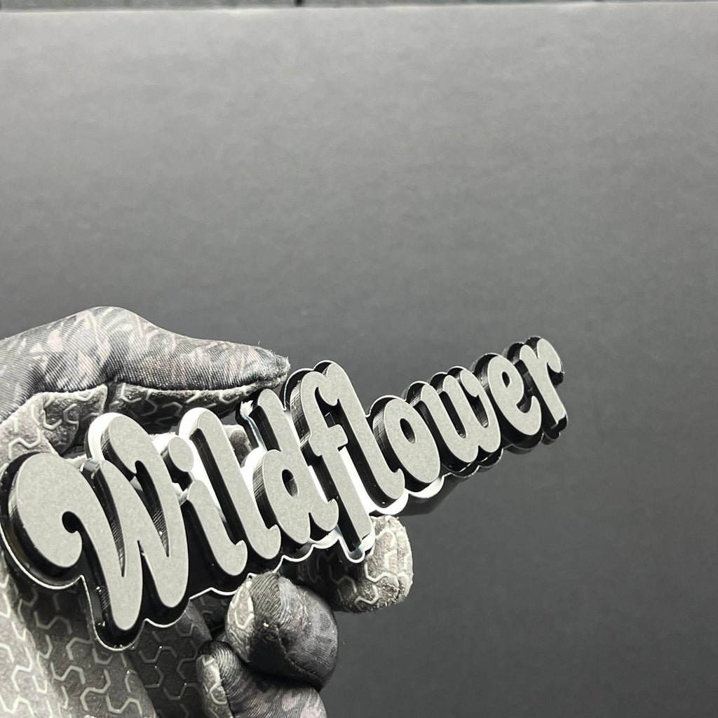 1PC WILDFLOWER Emblem – Custom 3D Multicolor Acrylic Car Exterior Badge