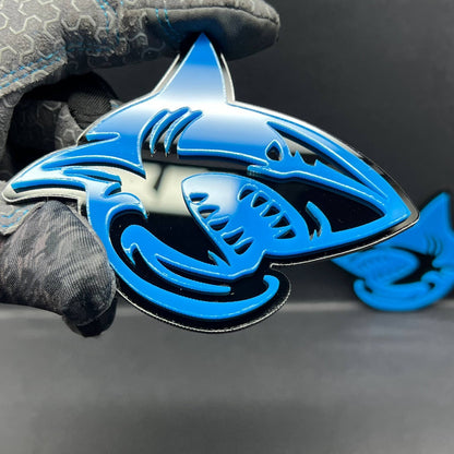 1pc SHARK 3D Emblem – Multicolor Acrylic Badge for Car Fender & Trunk