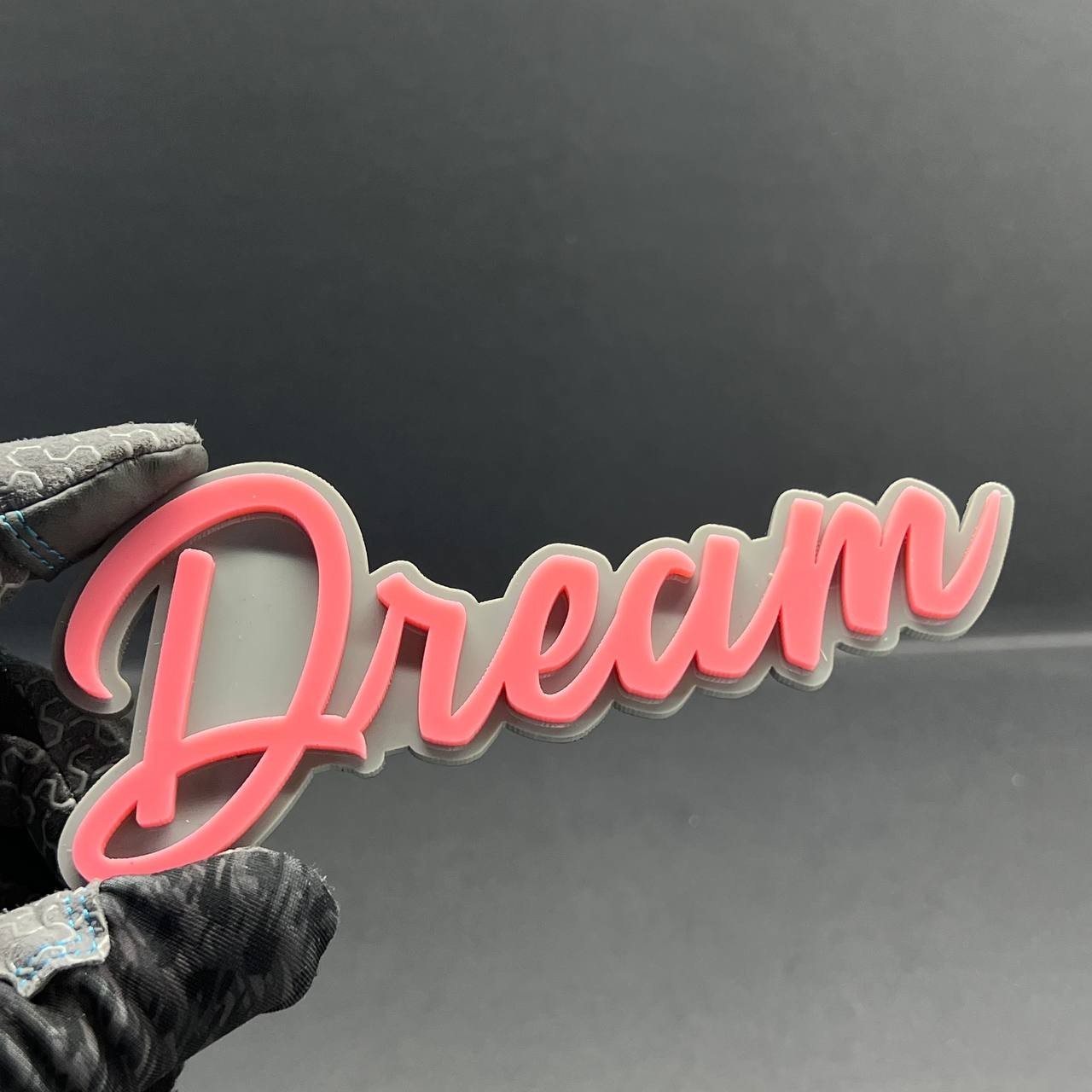 1PC Dream Emblem – 3D Multicolor Acrylic Car Fender & Trunk Badge Decal