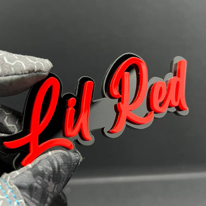 1PC Lil' Red Emblem – Custom 3D Multicolor Acrylic Fender & Tailgate Car Sticke