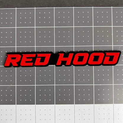 1PC RED HOOD Emblem – Custom 3D Multicolor Acrylic Badge for Car & SUV
