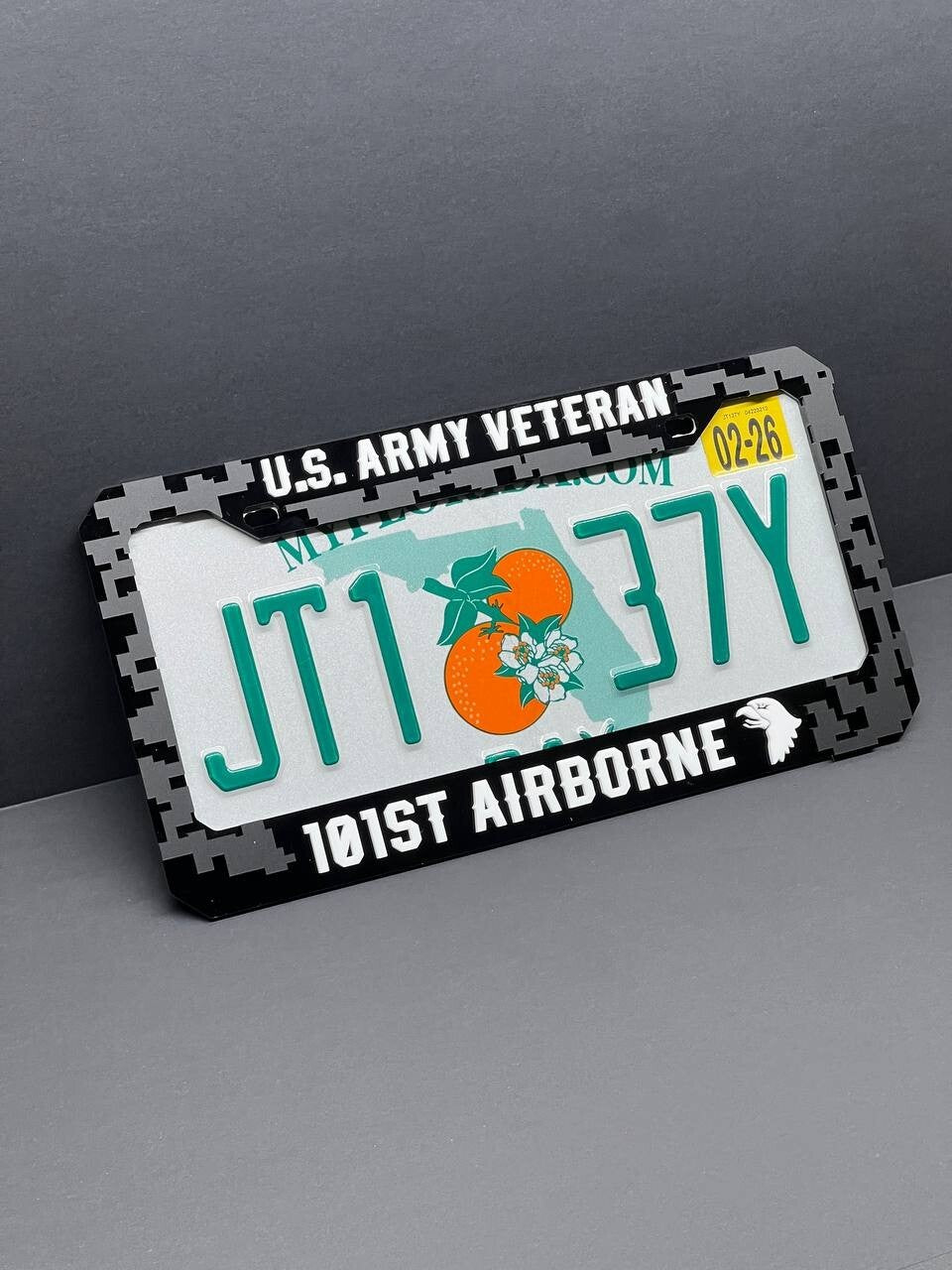 Veteran U.S. Army CUSTOM Black License Plate Frame Cover, Frame, car frame