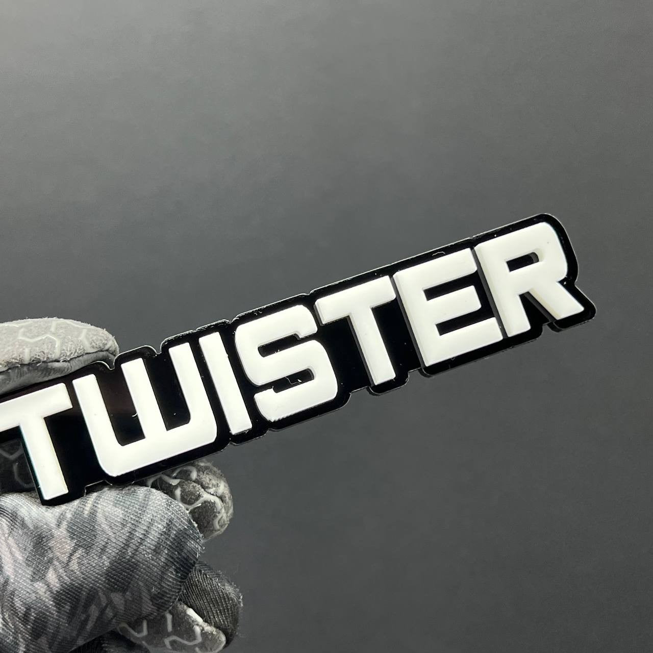 1x TWISTER 3D Acrylic Emblem – Custom Multicolor Car, Truck & SUV Exterior Badge