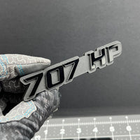 2PCS 707HP Emblems – 3D Acrylic Fender Engine Badge Pair for Car Truck SUV