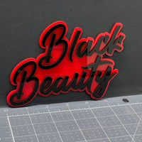1PC Black Beauty 3D Emblem – Custom Acrylic Car Fender Trunk Badge Decal