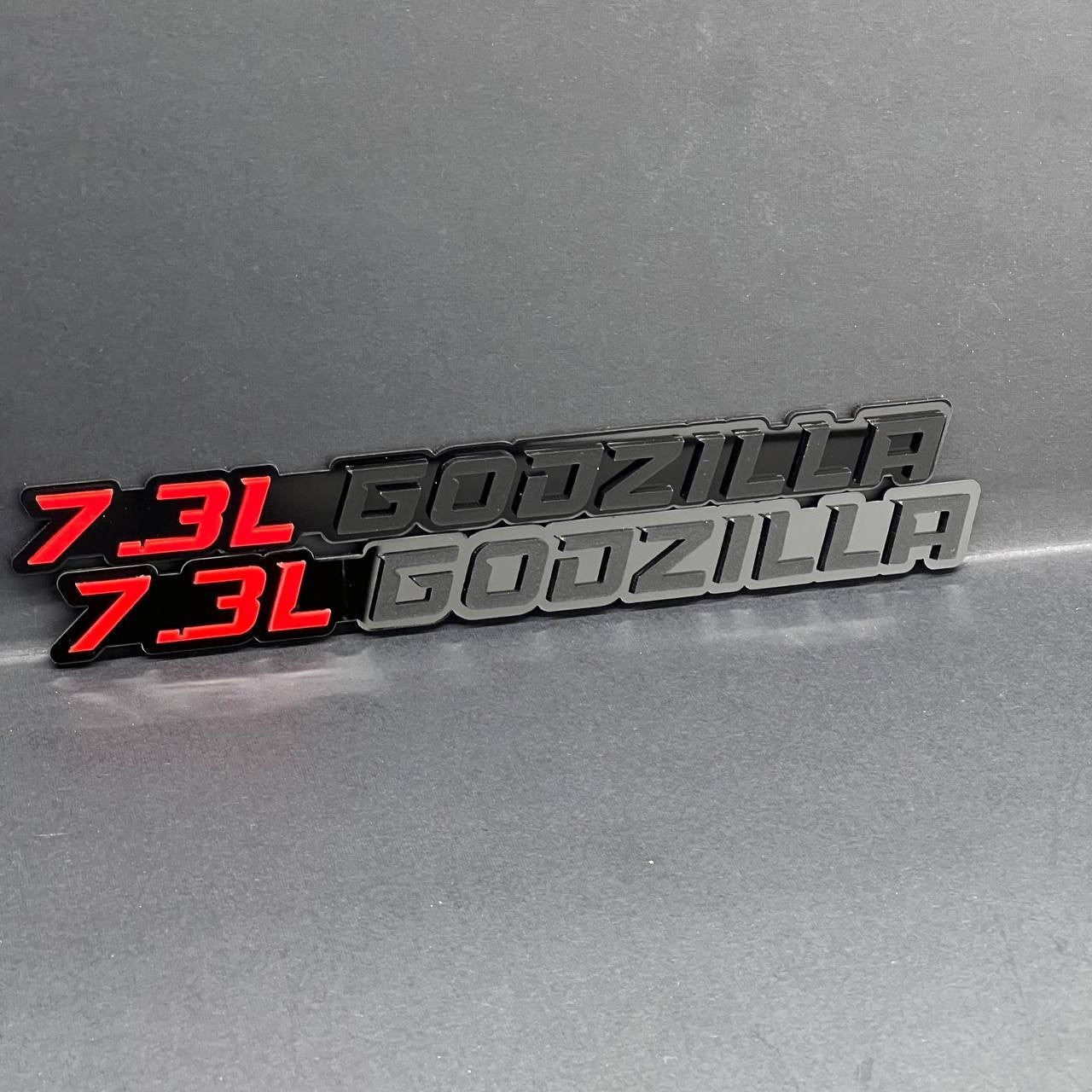 2PCS 7.3L GODZILLA Emblems – 3D Fender Badges for Ford Engine Truck SUV