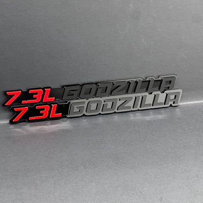 2PCS 7.3L GODZILLA Emblems – 3D Fender Badges for Ford Engine Truck SUV
