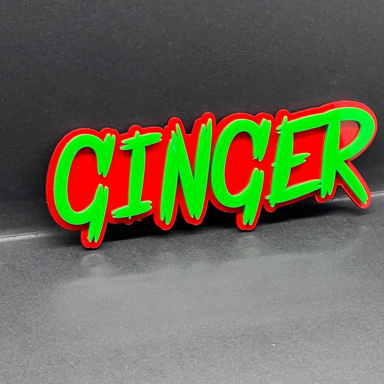 1PCS GINGER Edition Emblem – Custom 3D Multicolor Acrylic Car, Truck & SUV Badge