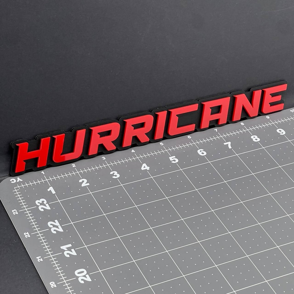 1PC HURRICANE 3D Red Black Matte Acrylic Emblem Badge for Car SUV Truck