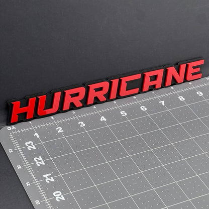 1PC HURRICANE 3D Red Black Matte Acrylic Emblem Badge for Car SUV Truck