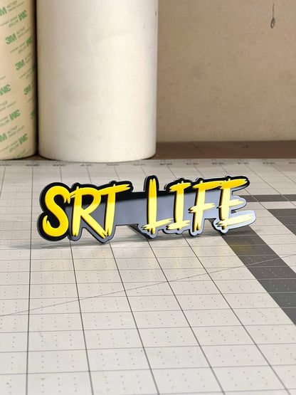 SRT LIFE Multicolor Emblems –  SRT Side Fender Badges (Set of 2) for SRT Emblem