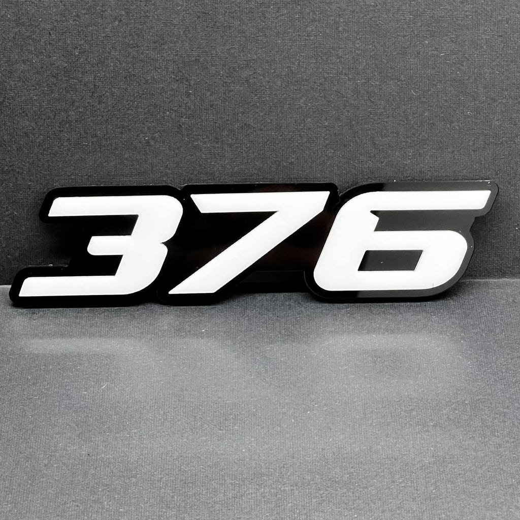 2x White black 376 Hemi Emblems 376 Side Fender Badge 3D for 376 Emblem