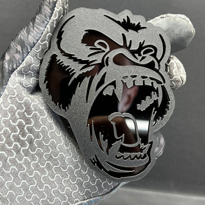 2PCS Gorilla Emblems – Durable Angry 3D Acrylic Fender Badges for Vehicles