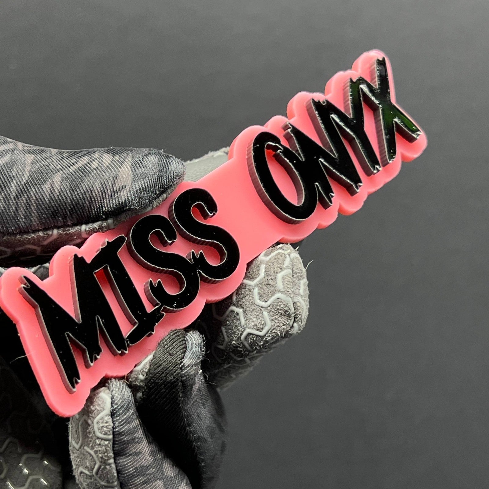 1PC MISS ONYX Emblem – 3D Custom Acrylic Car Fender & Trunk Badge Decal