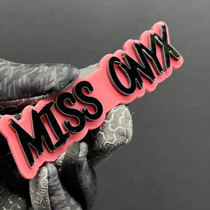 1PC MISS ONYX Emblem – 3D Custom Acrylic Car Fender & Trunk Badge Decal
