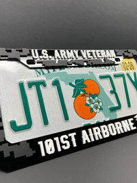 Veteran U.S. Army CUSTOM Black License Plate Frame Cover, Frame, car frame