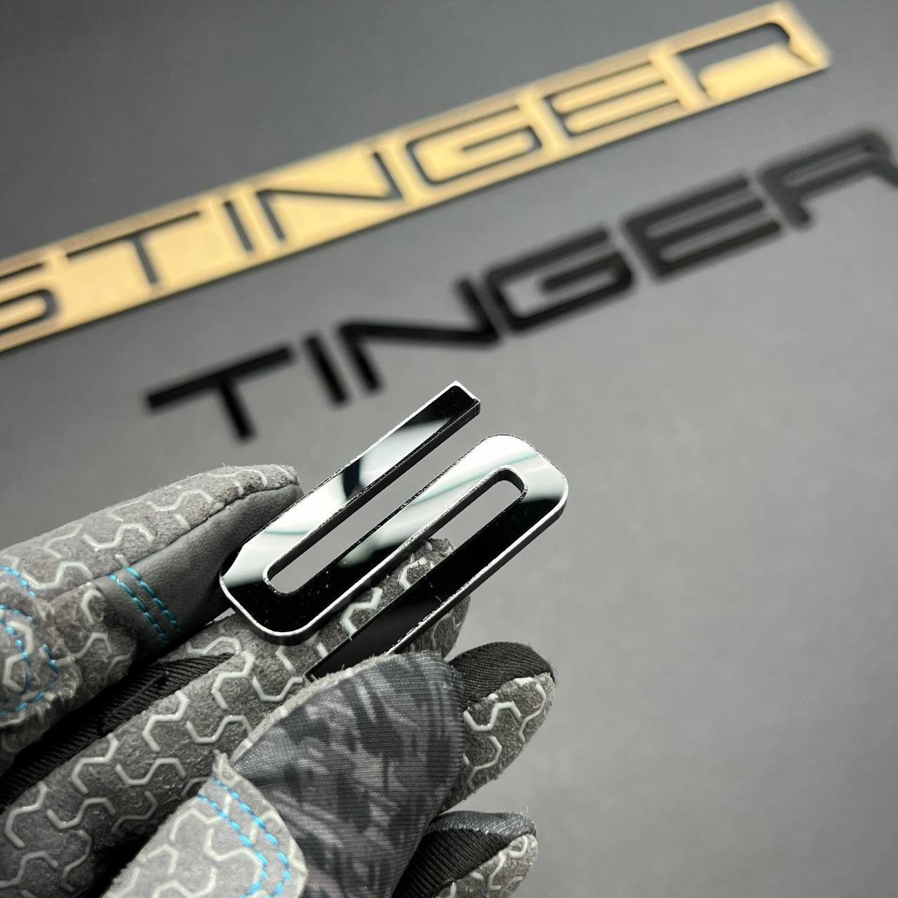 1PC STINGER Black Emblem – 3D Acrylic Fender or Trunk Badge for KIA STINGER