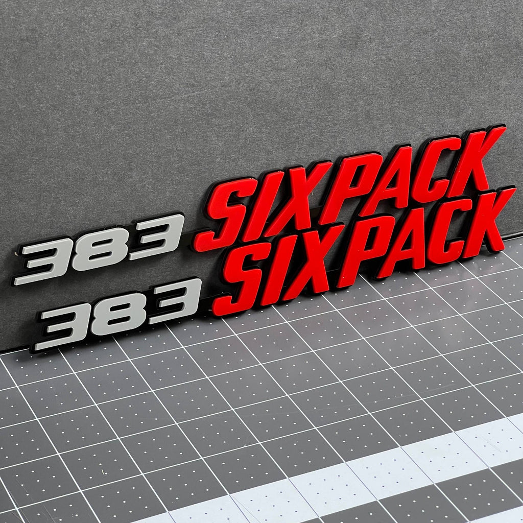 2PCS 383 SIX PACK Side Emblems – Muscle Car Multicolor Fender Badges