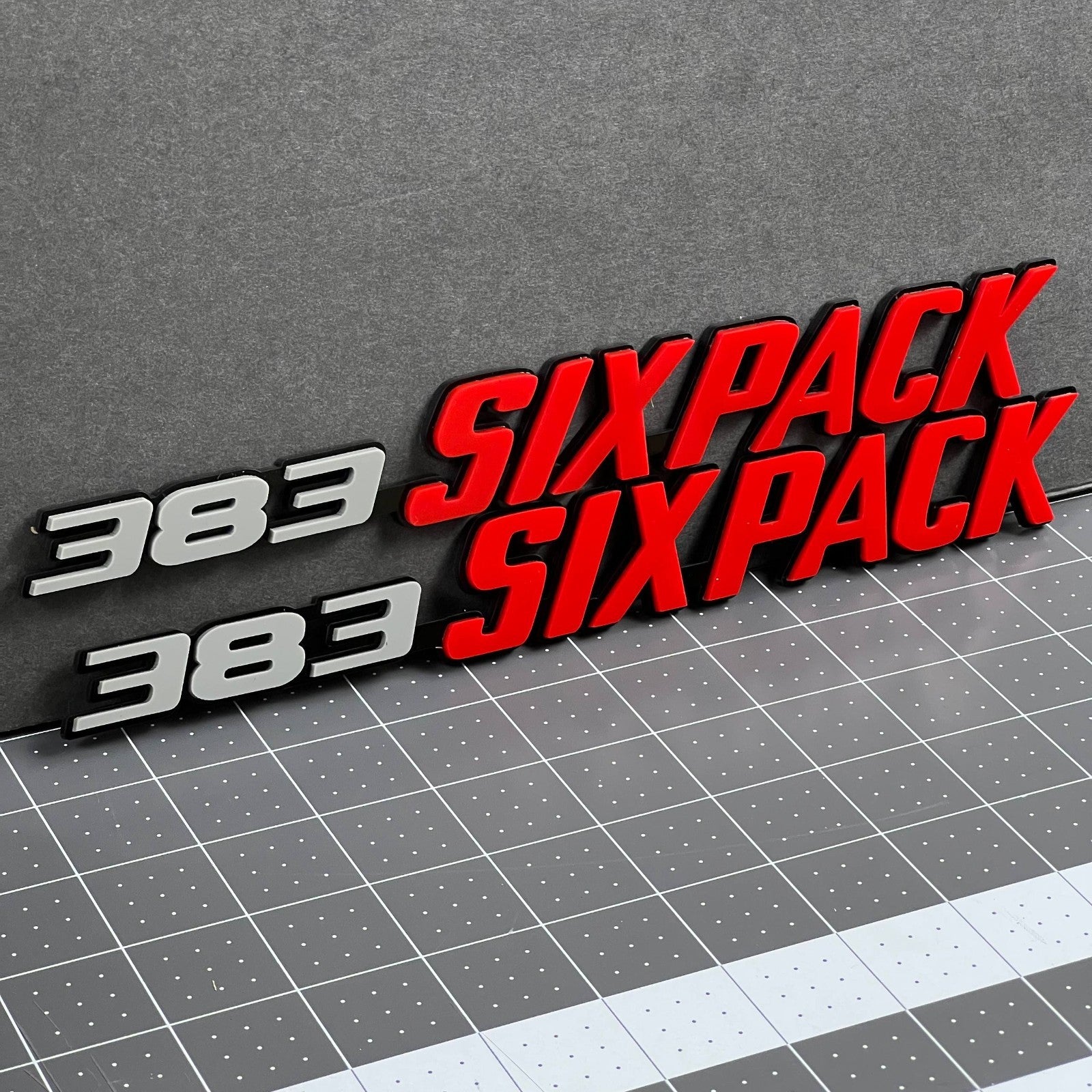 2PCS 383 SIX PACK Side Emblems – Muscle Car Multicolor Fender Badges