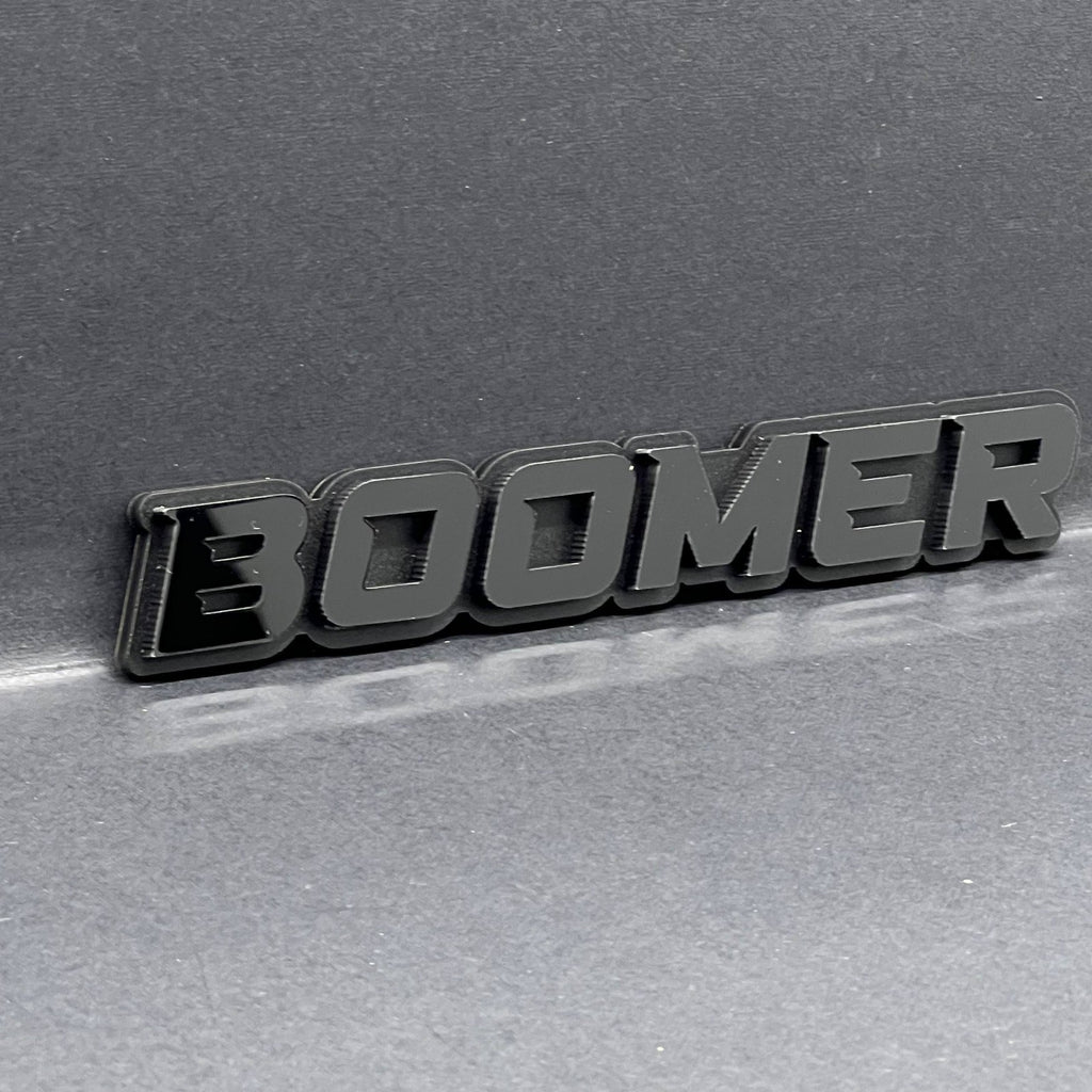 1PC BOOMER Badge – Custom 3D Multicolor Acrylic Car Fender & Trunk Sticker Decal