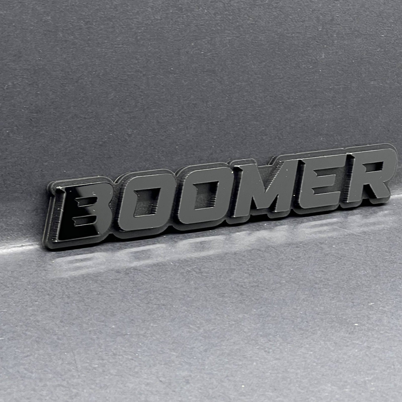 1PC BOOMER Badge – Custom 3D Multicolor Acrylic Car Fender & Trunk Sticker Decal