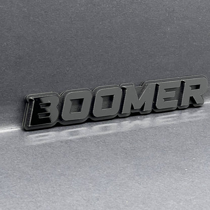 1PC BOOMER Badge – Custom 3D Multicolor Acrylic Car Fender & Trunk Sticker Decal